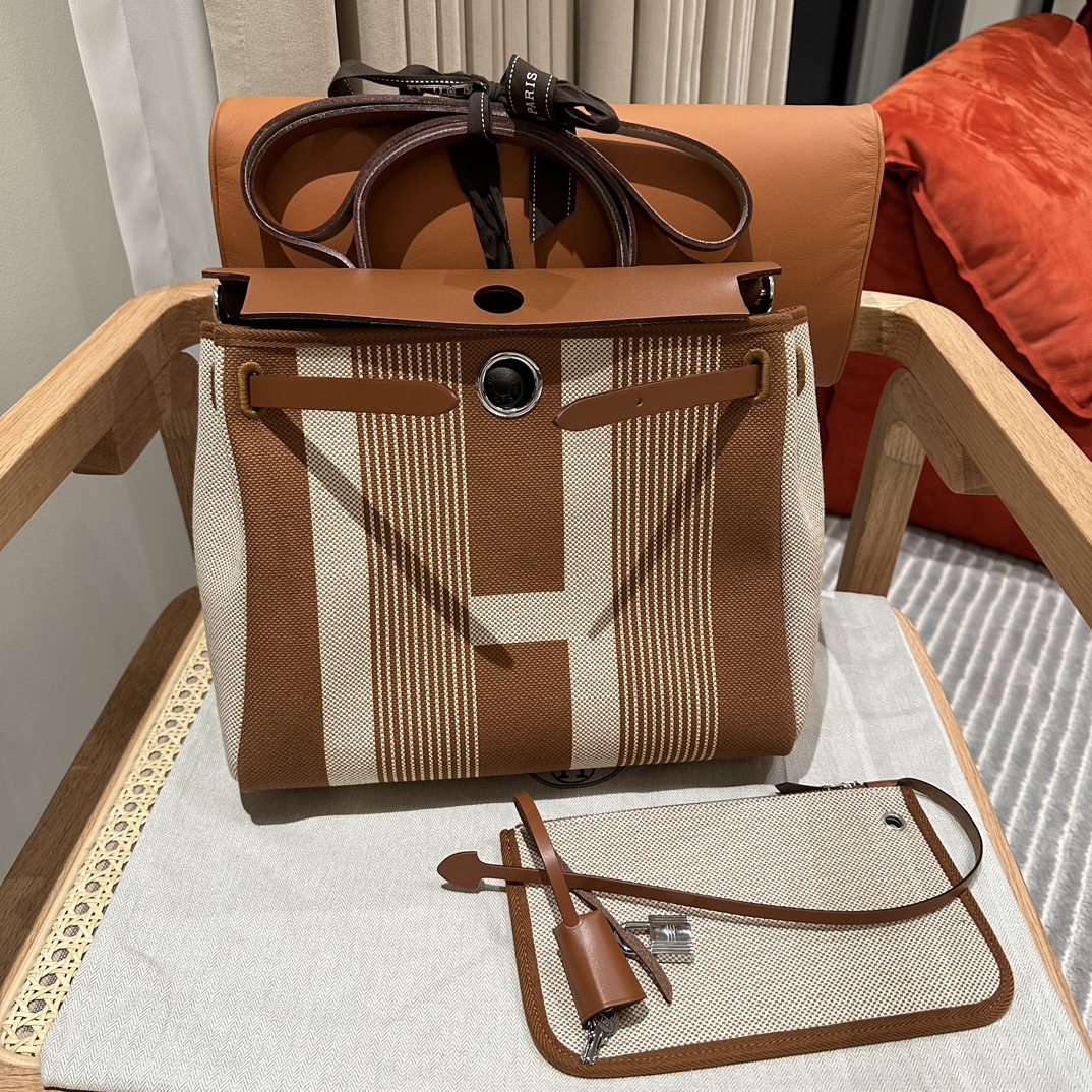 エルメス ハーバッグ 31cm メゾンエポック帆布＆レザー リプレイサブルトップ