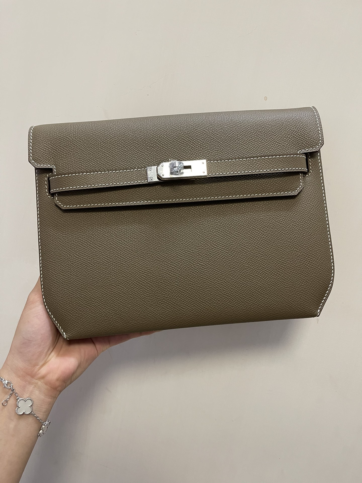 エルメス ハンドバッグ 25cm エテュープグレー シルバーハードウェア