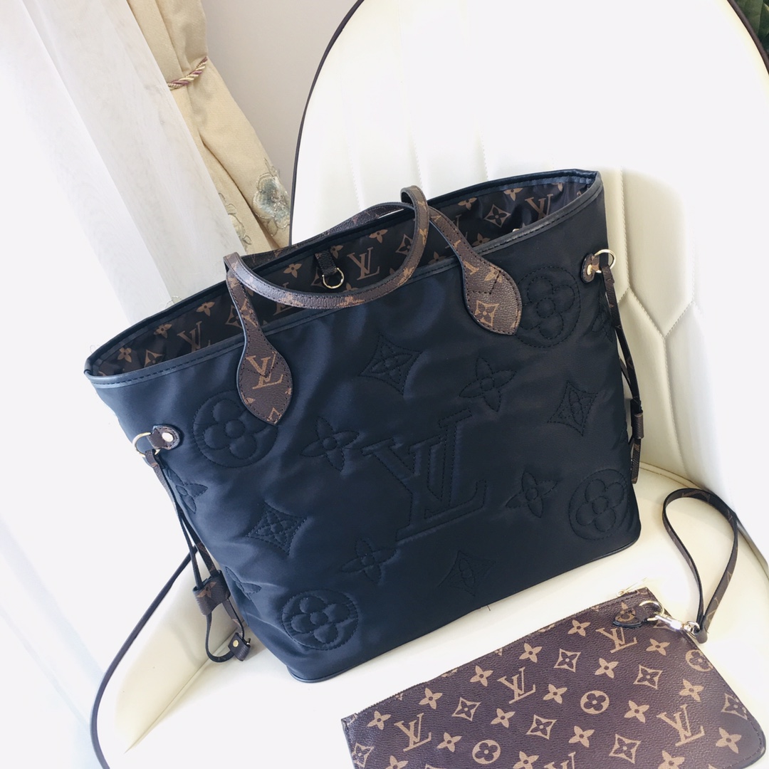 ルイ・ヴィトン Neverfull バッグ｜モノグラム×リバースキャンバス｜可拆卸式ジッパー付き｜レザートリミング仕上げ