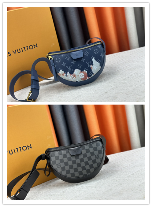 【モノグラムエクリプスと炎のバラの融合】ルイ・ヴィトン Moon Crossbody バッグ：半円形シルエットに高級感と実用性を兼ね備えたコレクション