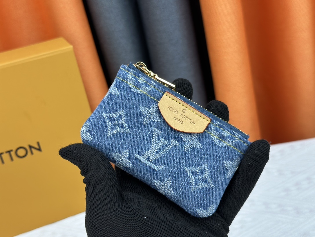 ルイ・ヴィトン デニムブルー ジッパー式キーホルダー