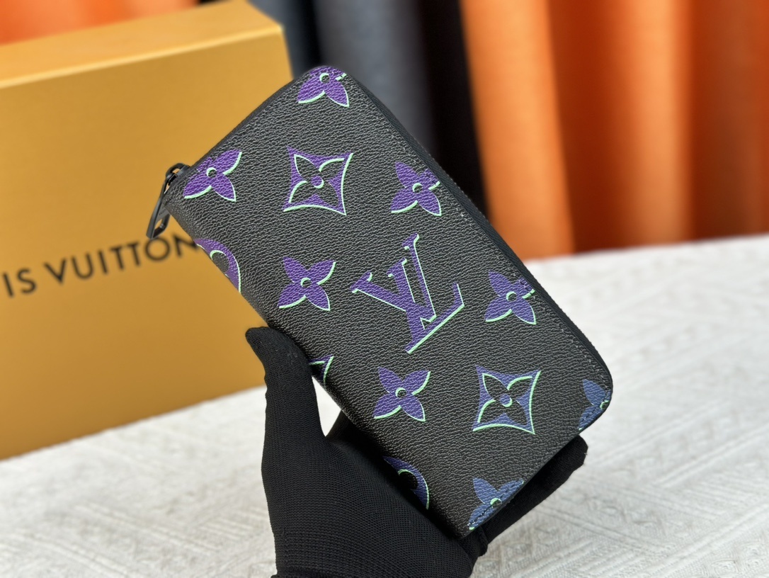 LV ダミエグラフィット 男性用縦型ジッパー財布 GI3456 （ダミエグラフィット帆布使用 / 耐摩耗性に優れたビジネス向けコンパクトデザイン）