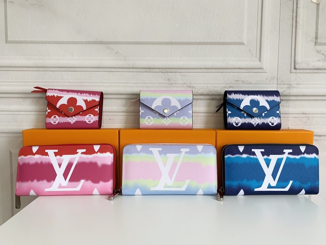 LV エスケール ジッパー財布（モノグラムジャイアント帆布仕様） （202X年サマー『Escale』限定コレクション / 日本伝統絞り染め風モノグラムジャイアント / クラシックZippyの新デザイン）