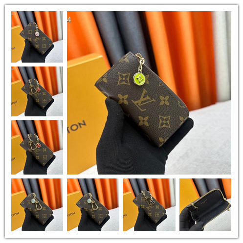 LV ノア キーホルダー  （クラシックモノグラム柄 / L字型ジッパー×カラフルレザー内張り / エレガントで実用的なキーアクセサリー）