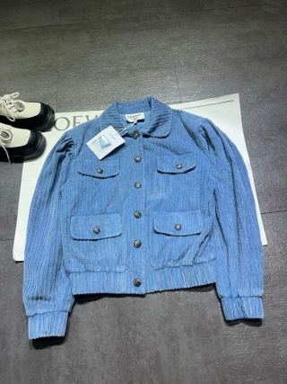 シャネル(CHANEL) ブルーコール ラップカラー付きジャケット 厚手仕様 現品入荷