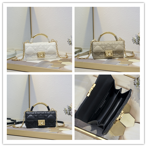 DIOR（ディオール）アンジュ ハンドバッグ アイボリーカーフレザー 特大カンバセラージュ モデル4411】 —— エレガントな美学が紡ぐ「ディオール新シリーズの幕開けを告げるアイコン」