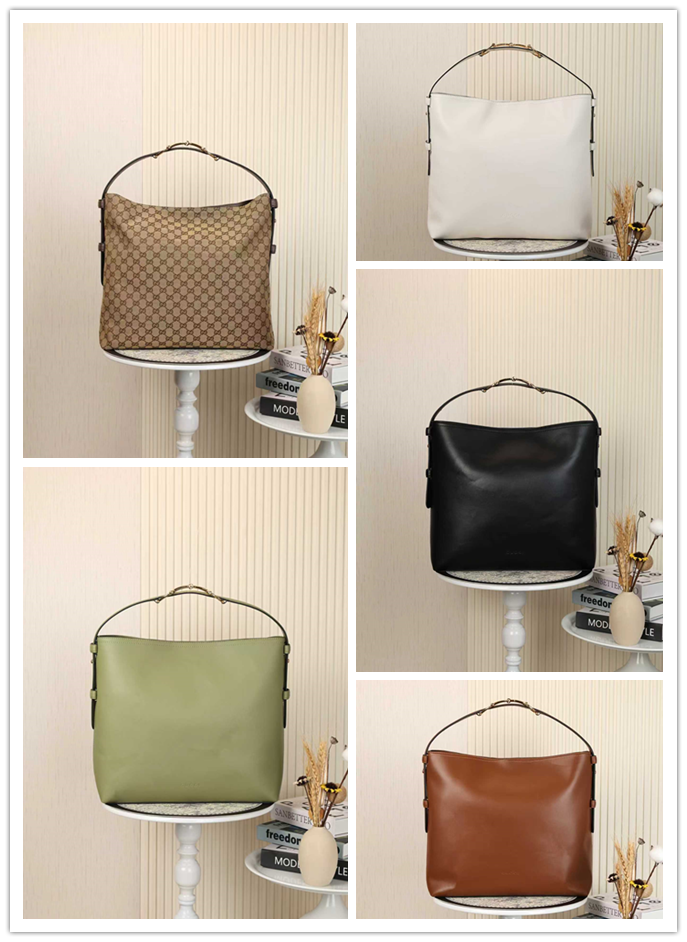 グッチ 2025秋冬 Beatrix シリーズ ハンドバッグ｜黒いソフトグレインレザー×馬銜扣デザイン肩带｜金調アクセサリー×調節可能肩带で叶える秋冬実用美