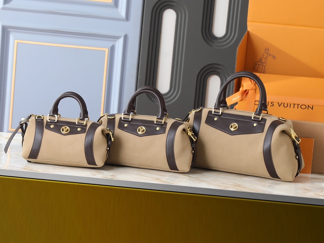 ルイ・ヴィトン Biker ハンドバッグ｜2025春夏ショー注目作｜ニコラ・ジェスキエール監修｜クラシックバイクジャケットインスピレーション｜ピクセル羊革×牛革トリム｜スライド拡張ストラップ｜肩背/斜め掛け｜3サイズ展開（38×15×15/30×12×12/23×10×10cm）