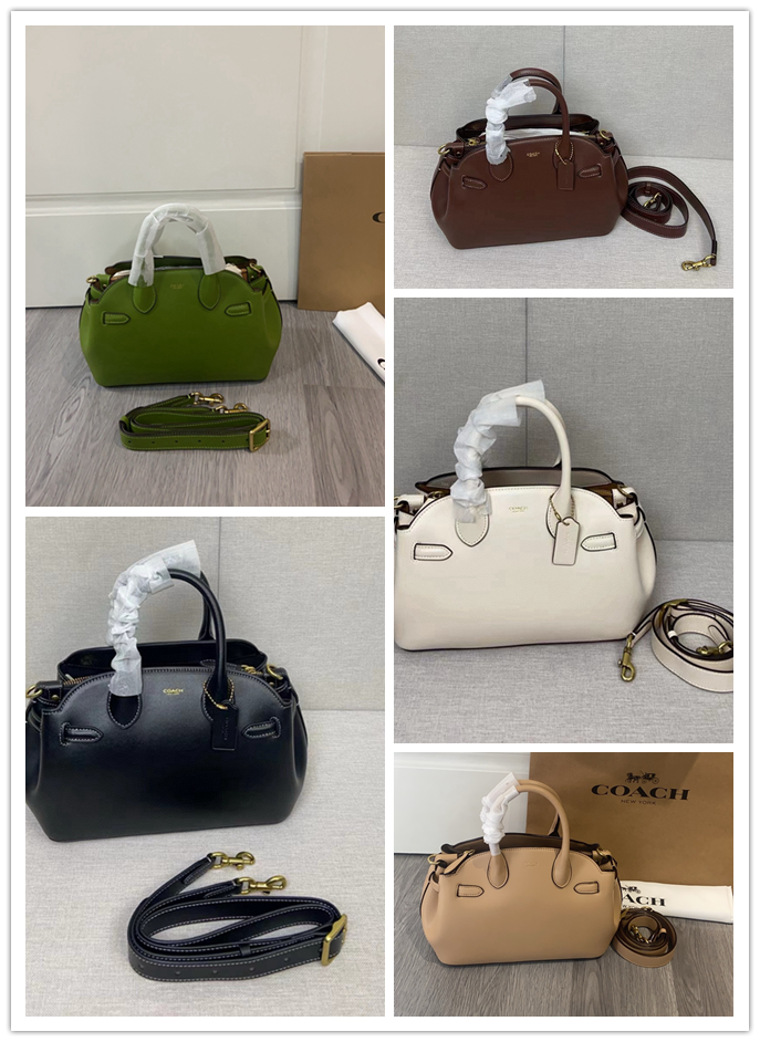 コーチ EMPIRE CARRYALL 26号手提げバッグ｜メープルレッド/ブラック 現品即発｜新作CU066小号コーヒーブラウン（2日発送）｜31×18×13cm｜上品な手提げデザイン・小さくても収納力