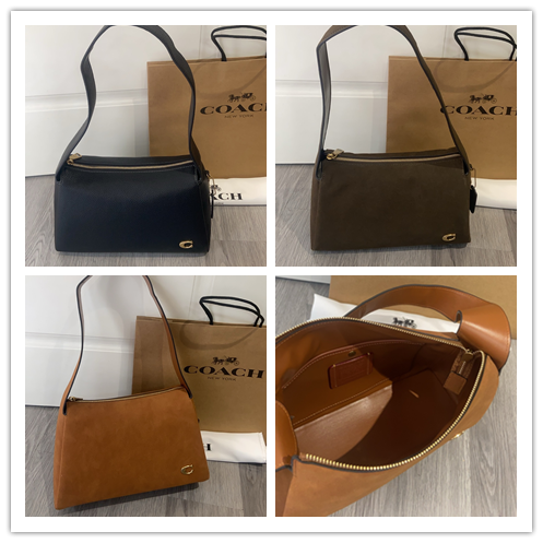 コーチ ランウェイモデル LOLA 脇下バッグ CCC48｜ラデュ色スエード・繊細毛羽・29×17×11cm｜おしゃれ・ボヘミアン相性抜群・直接肌触れOK