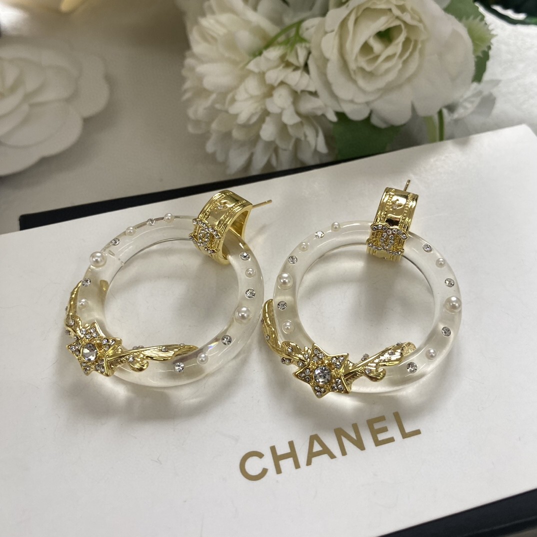 CHANEL シャネル ピアス パール カメリア フリンジ クリスタル 星 モールス信号 ナザ同款 金具