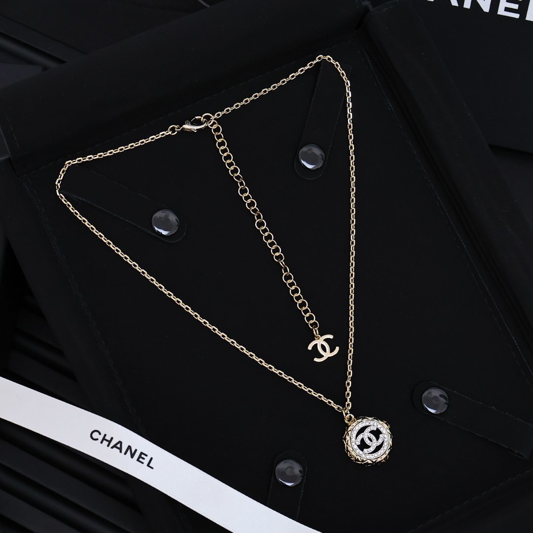 CHANEL シャネル 25C ネックレス コイン メダイ 宮廷風 ヴィンテージ 双C 二色