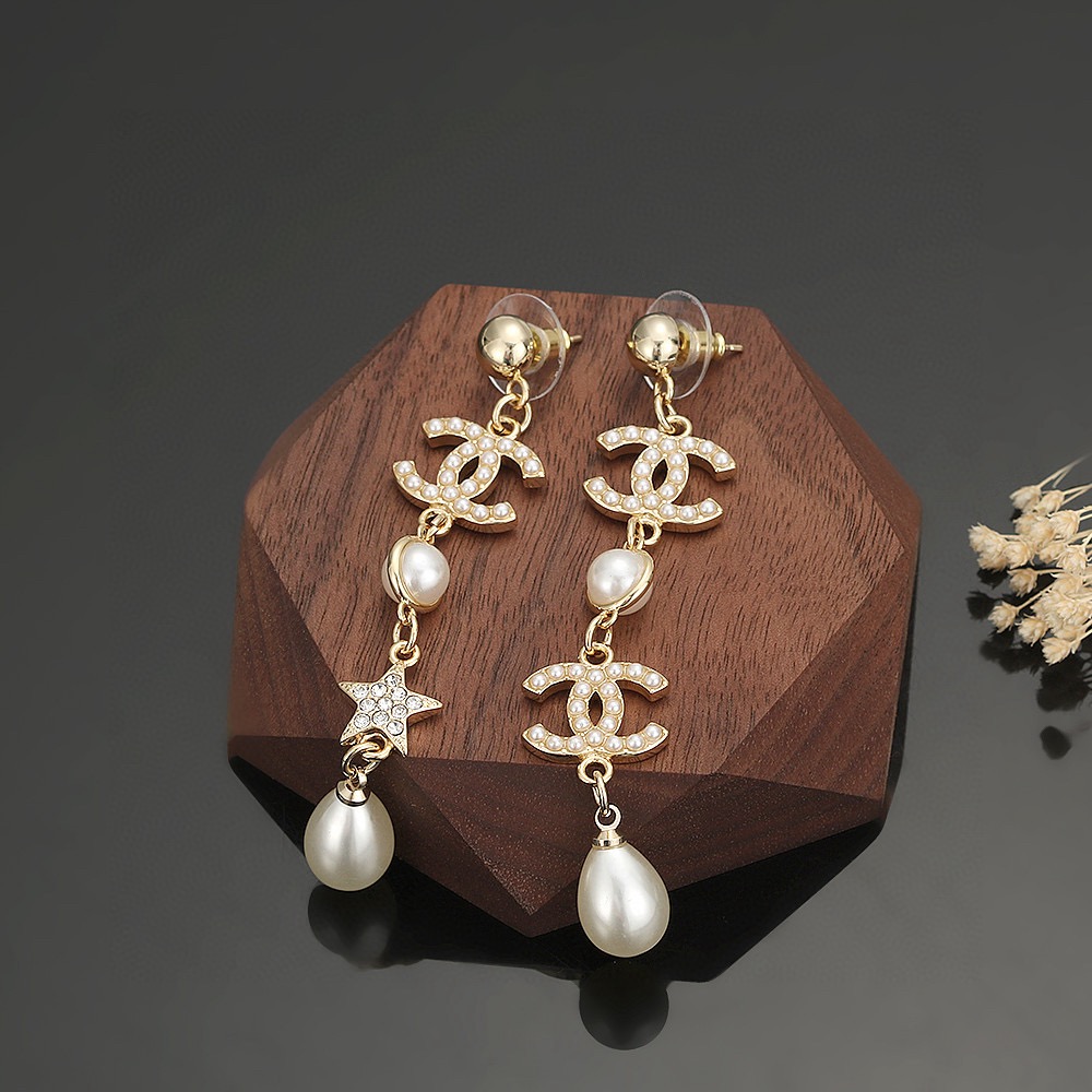 CHANEL シャネル ロングピアス 新作 レディース アクセサリー S925 シルバーニードル おしゃれ カラフル 大人可愛い