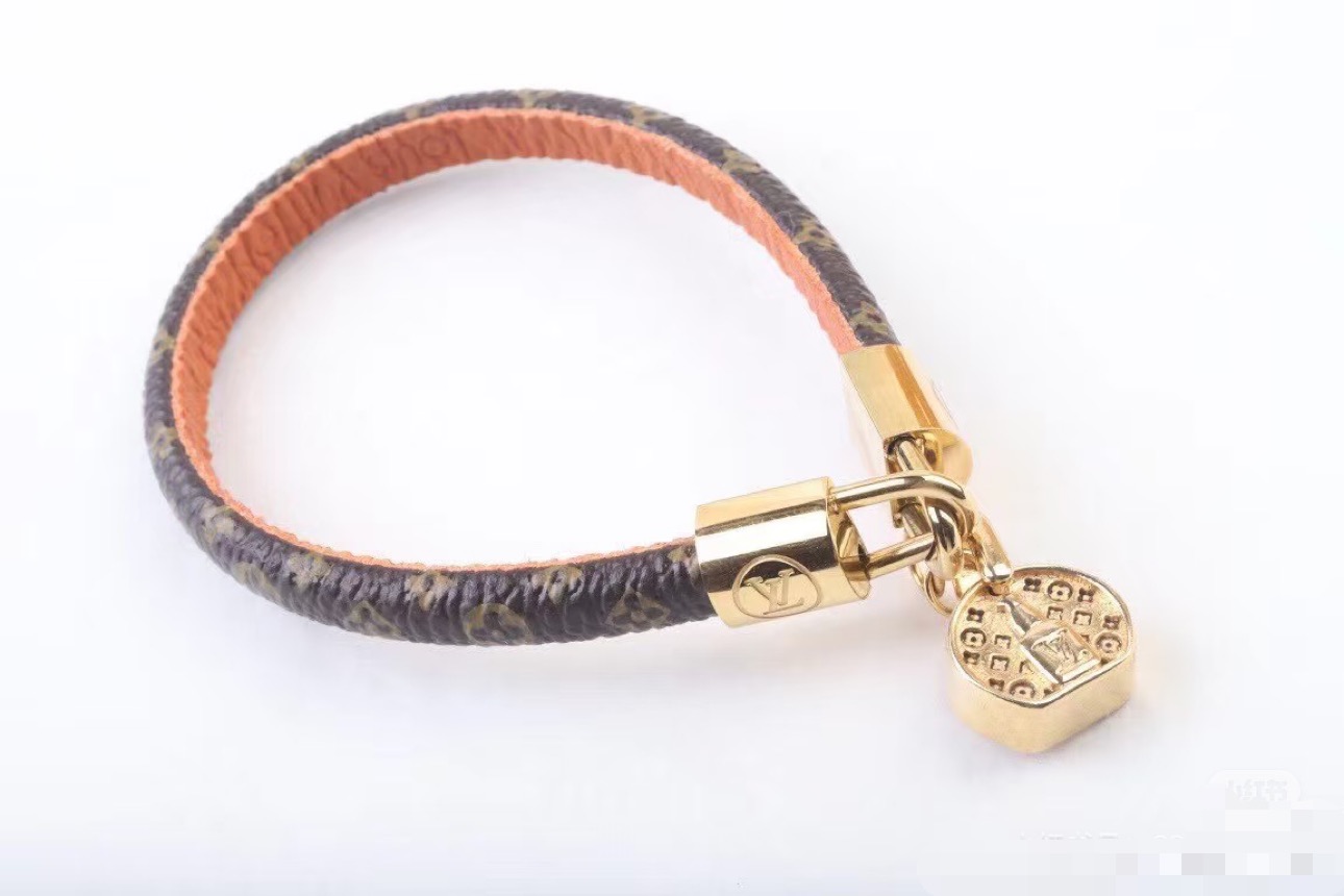 【LOUIS VUITTON】ルイ・ヴィトン ブレスレット リバーシブル ストラップ LVサークル モノグラム ユニセックス レザー ゴールド