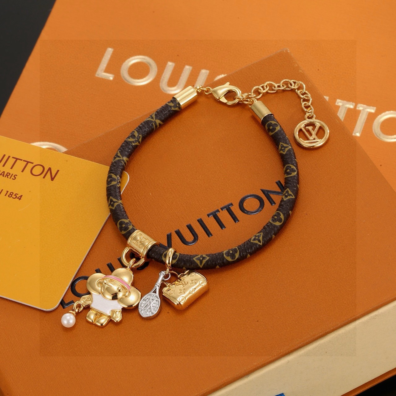 【LOUIS VUITTON】ルイ・ヴィトン ブレスレット プッシュ ストラップ モノグラム ラインストーン ユニセックス レディース/メンズ