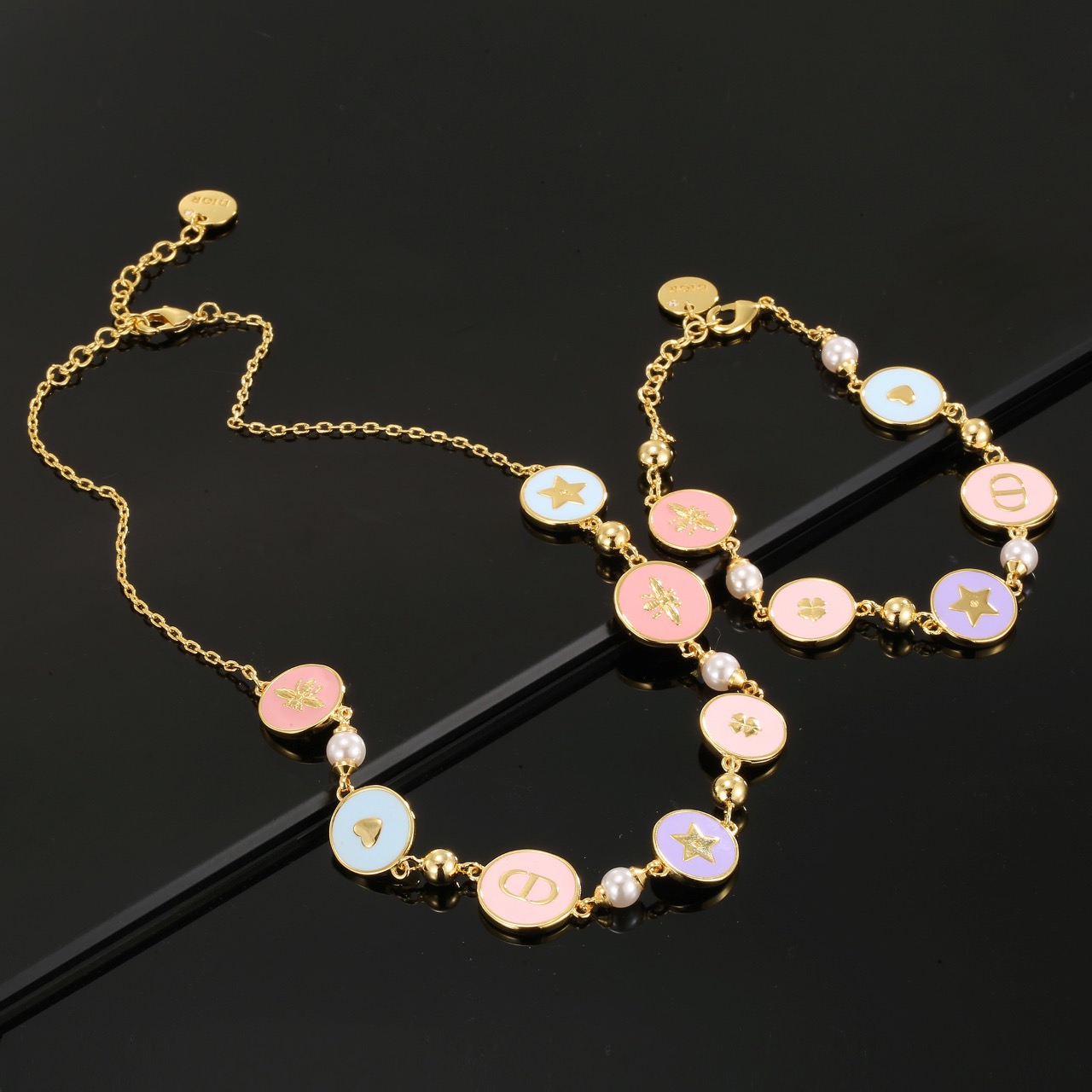 【ディオール】Dior ネックレス＆ブレスレット｜ヴィンテージゴールド マルチモチーフ 肌映え アクセサリー レディース プレゼント