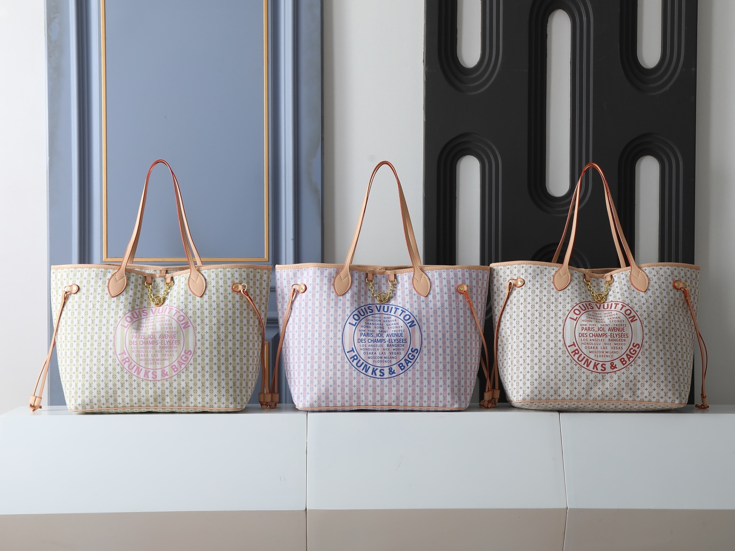 【LOUIS VUITTON】ネヴァーフル MM トートバッグ｜LV スタンプ ミニ モノグラム コート・ダジュール 限定コレクション