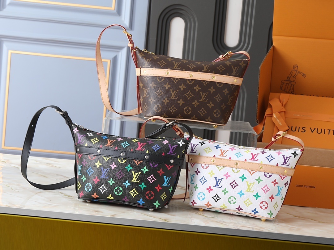 【ルイ・ヴィトン × 村上隆】Nano Speedy 手袋｜33色モノグラム×牛革縁取りプリント 白三彩・黒三彩デザイン 12回限定リリース 世界的爆発的人気 セレブ愛用 21cmコンパクト